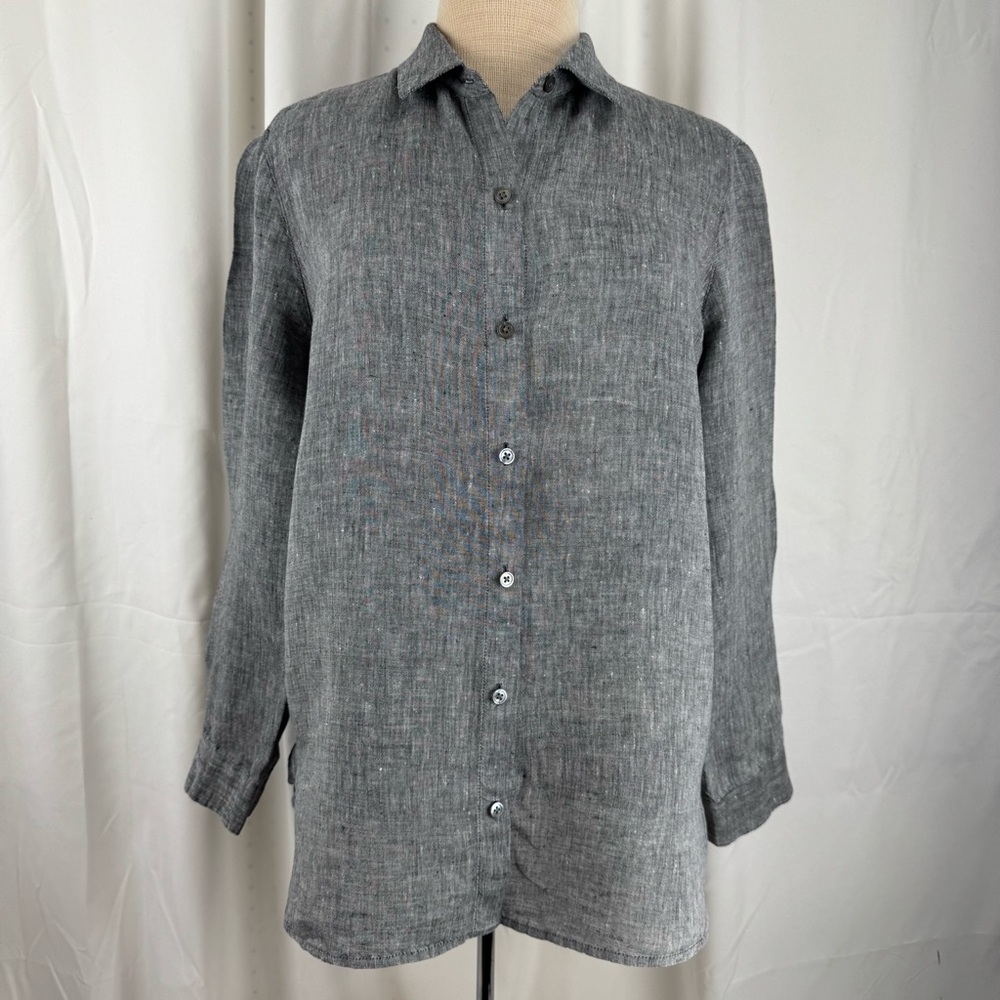 J. Jill Black and White Love Linen Top